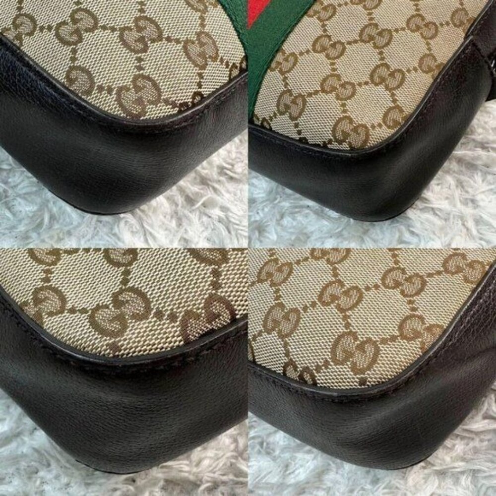 Authentic Gucci GG Sherry Bee Web Canvas Crossbody Bag Shoulder Bag Camera Bag - Picture 6 of 12